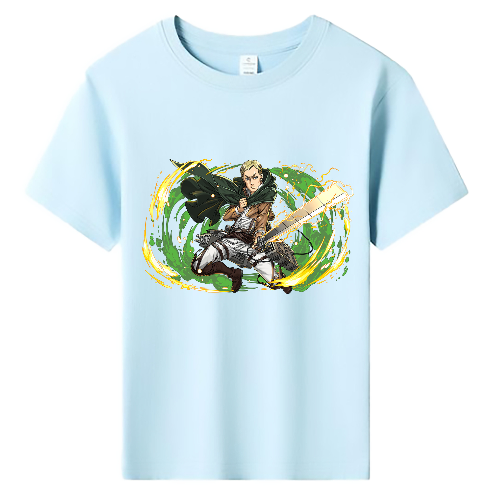 （画像用） 進撃の巨人 エルヴィン・スミス Attack on Titan Erwin Smith 綿100％キッズTシャツ（フロントプリント）